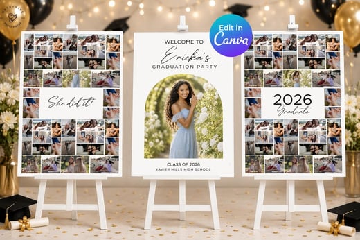 Graduation Welcome Sign Bundle — Set of 3, Class of 2026