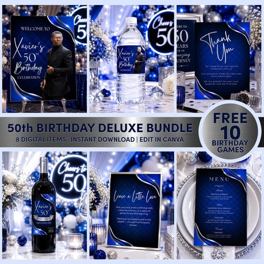 50th Birthday Party Favors for Men — Deluxe Bundle