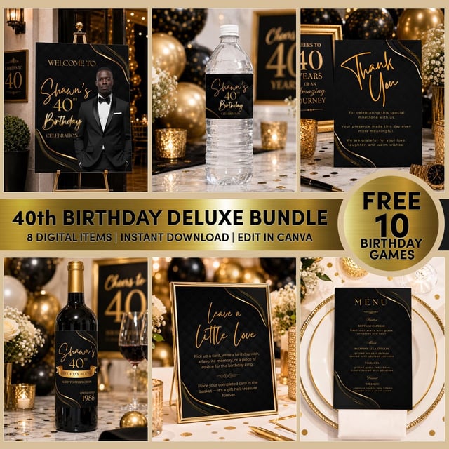 40th Birthday Party Favors for Men — Deluxe Bundle