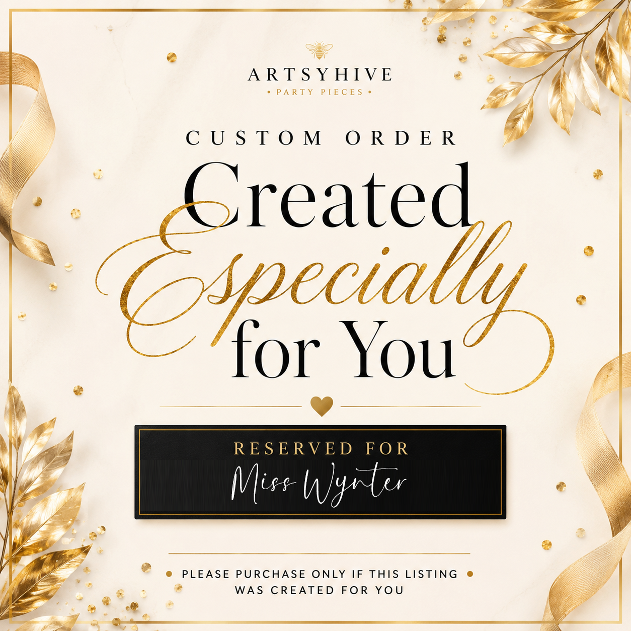 custom party listing for Miss wynter Anniversary party printables
